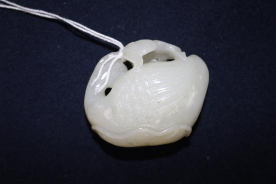 A Chinese jade figure of a duck